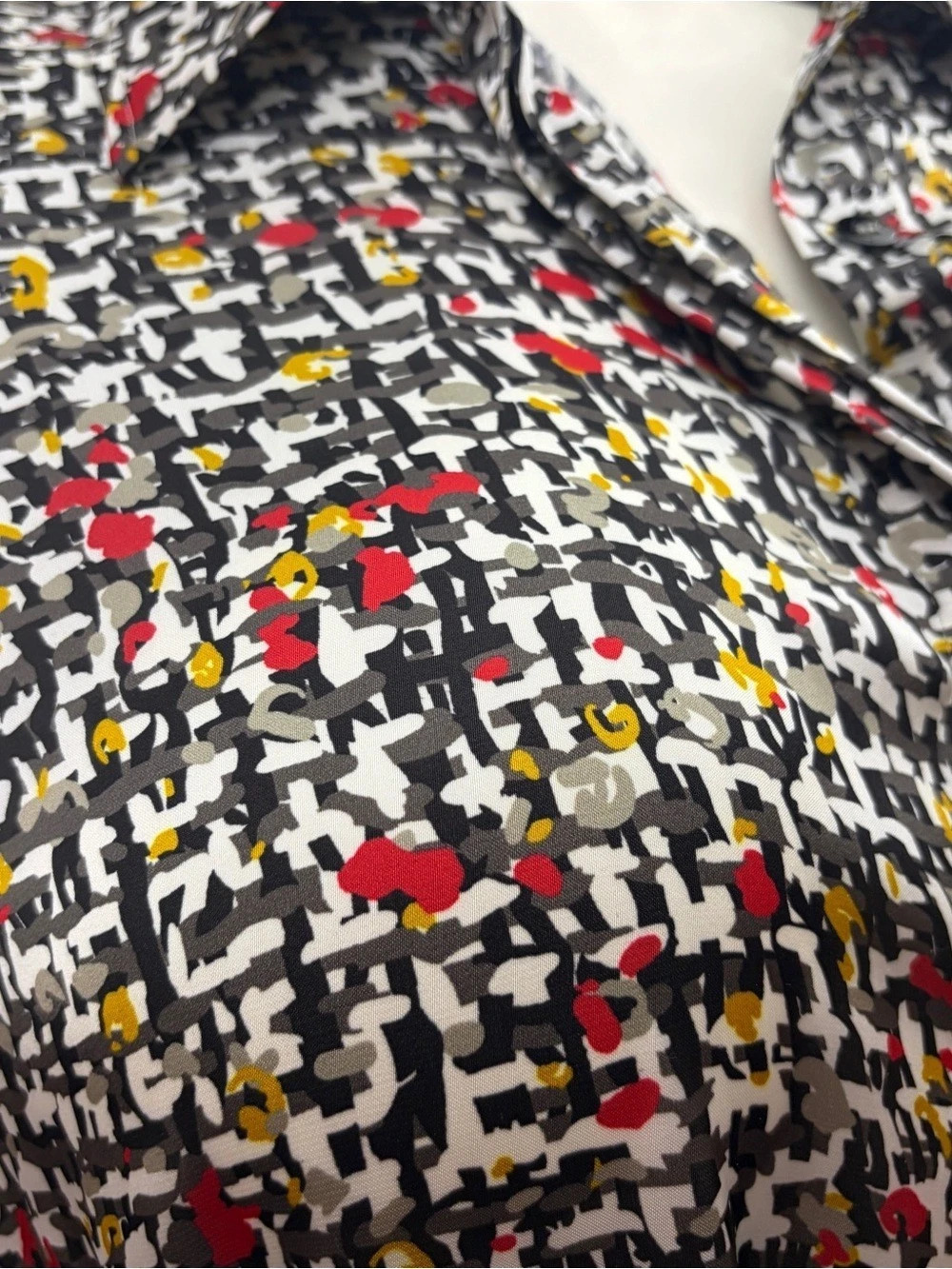 Marina Rinaldi Abstract Print Midi Shirtdress Dress w/Slip Size 20 - Picture 9 of 16